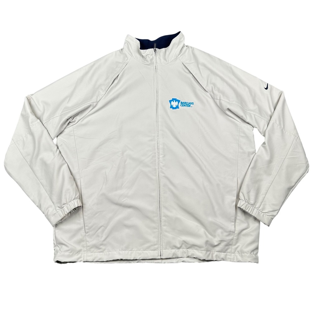 Nike Golf Clima-Fit Windbreaker Jacket Mens XL Cream Barclays Center Full Zip